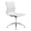 Conference Chair White - Leatherette Chromed Steel, Brushed Aluminum