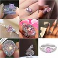 thumbnail image 3 of EOEMY Elegant Women Jewelry 925 Silver Rings Pink Cubic Zirconia Wedding Party Sz 6-10-6-#13, 3 of 7