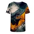 thumbnail image 3 of EQWLJWE Men's Short Sleeve Tee Men Casual Round Neck Cool Style 3D Digital Printing Pullover Fitness Sports Shorts Sleeves T Shirt Blouse, 3 of 4