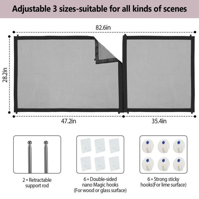 Feiona Dog Gate Ingenious Mesh Dog Fence For Indoor And Outdoor Safe Pet Dog Gate Safety