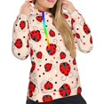 thumbnail image 5 of Yiaed Red Ladybug Print Womens Casual Hoodies Crew Neck Long Sleeve Sweatshirts With Pocket Pullover Tops Women's Hooded Sweatshirt-X-Large, 5 of 5