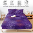 thumbnail image 5 of Full Size Fitted Sheet Set - Purple Halloween 3 Piece Bedding Sets 16" Deep Pocket Fitted Sheet with 2 Pillowcases, Red Black White Net Halloween Brushed Microfiber Hotel Luxury Bed Sheets, 5 of 9