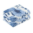 thumbnail image 2 of Cotton Towel Two-Piece 16x28 Inch One Sizex2 Face Towel Set Towel Set Cotton Hand Bath Towel Bathroom Beach Big Dark Blue Flowers, 2 of 8