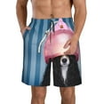 thumbnail image 2 of Uemuo Dog in Hairdresser Pattern Men's Swim Trunks Hawaiian Beach Bathing Suit Swimsuits Beach Quick-Dry Shorts with Pockets-, 2 of 9