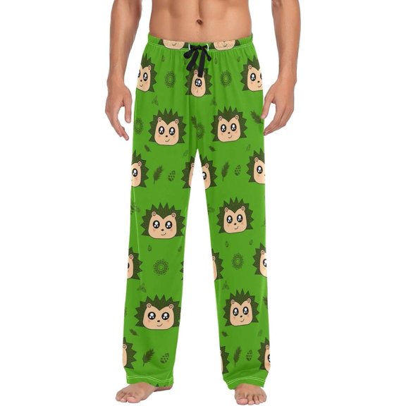 GZHJMY Hedgehog Pajama Pants for Men, Lounge Pants Lightweight Men Pajama Bottoms with Drawstring Pockets, Christmas New Year Birthday Gifts, X-Large