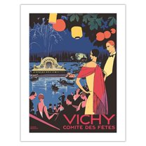 Vichy France - Comité des Fêtes Festival - Vintage Travel Poster by Roger Broders c.1926 - Bamboo Fine Art 290gsm Paper (Unframed) 17x22in