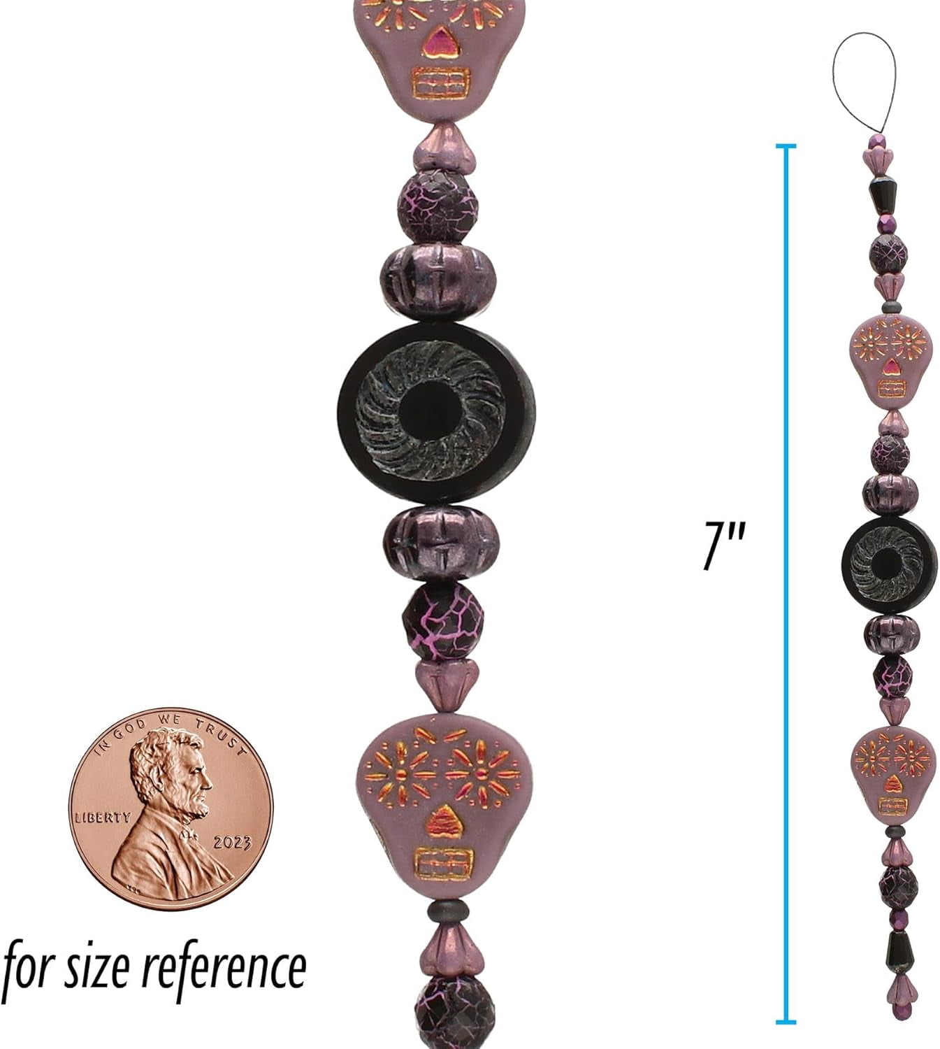 The Beadsmith Czech Glass Strands - Pressed & Table Cut Beads – 6 x 7-Inch Strands, 23 Beads Per Strand – Purple Days Mix – for Jewelry Making, Decorations & DIY Crafts
