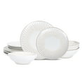 thumbnail image 2 of Stone Lain Linea 12-Piece Dinnerware Set Stoneware, White, 2 of 7