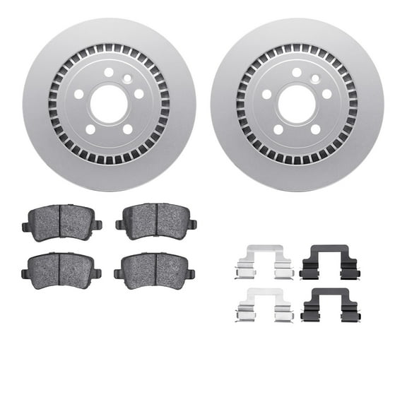 Dynamic Friction Company Rear Geospec Brake Rotors with 5000 Advanced Brake Pads includes Hardware 4512-27123