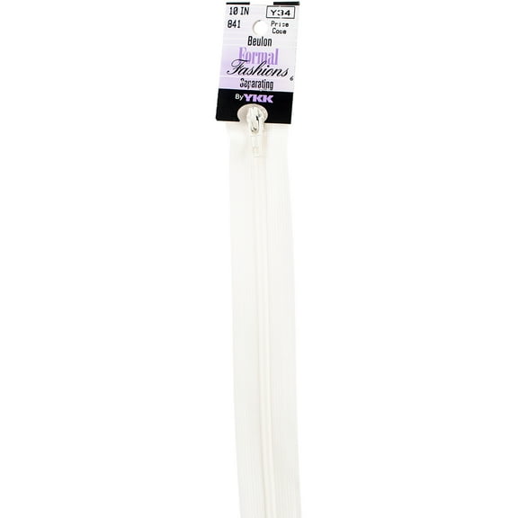 YKK Separating Zipper 10" - Snow White