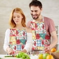 thumbnail image 3 of Pioneer Flower Floral Print Pattern Apron-Garden Aprons for Women with Pockets-Cotton Linen Waterproof Kitchen Cooking Gardening Aprons Adjustable for Kitchen,Cooking,BBQ and Salon 33x27 Inch, 3 of 7