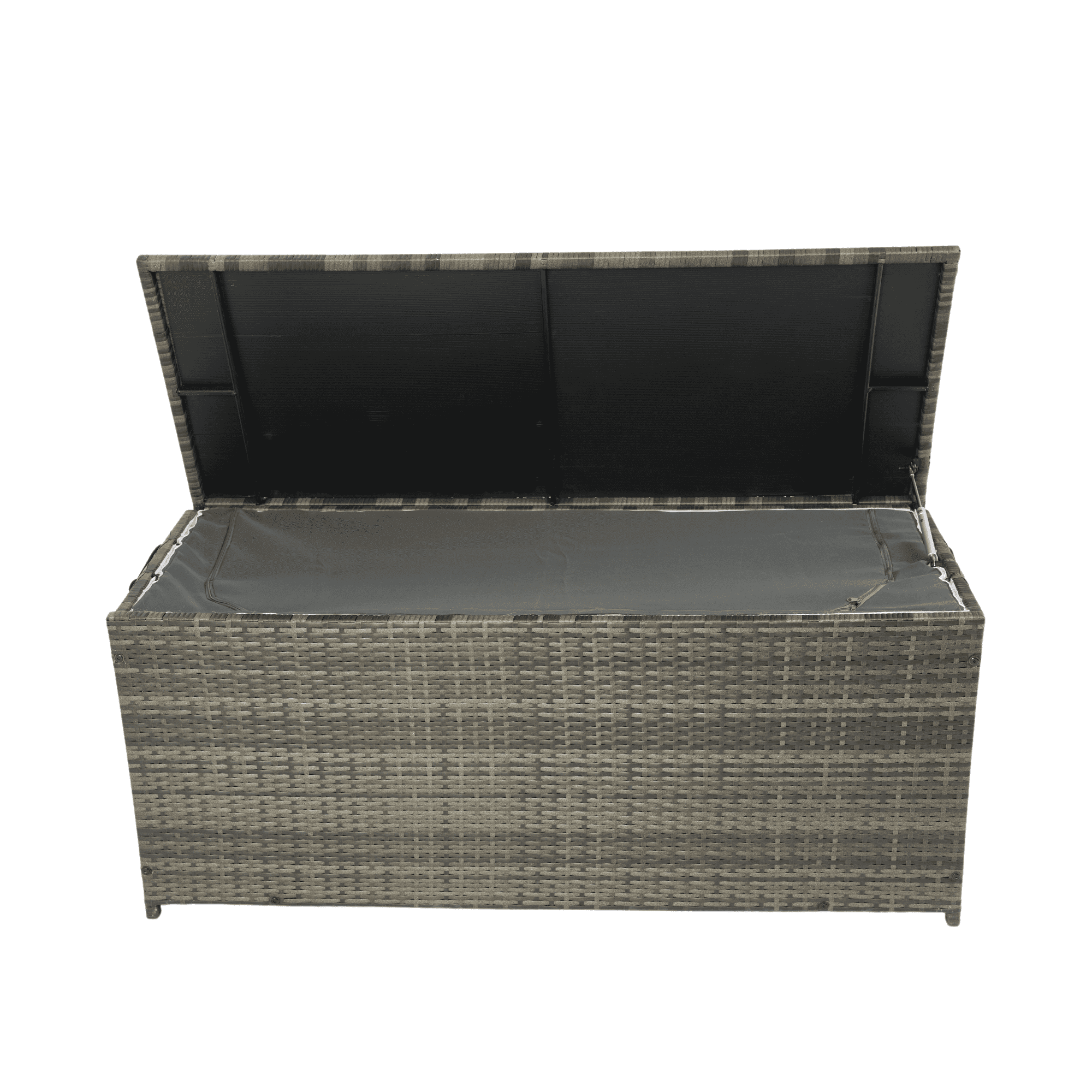 Aimee Lii Outdoor Storage Box, 113 Gallon Wicker Patio Deck Boxes with Lid, Outdoor Toy Storage for Kids, Gray