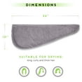 thumbnail image 5 of 2 Pack Absorbent Microfiber Hair Towel Wrap,Twist Hair Turban Drying Cap Hair Wrap,for Drying Curly,Long & Thick Hair (Gray), 5 of 7