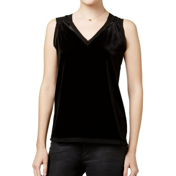 XOXO Womens Velvet Chiffon Knit Blouse, Black, Juniors, Medium