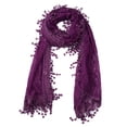 thumbnail image 4 of Lightweight Feminine teardrop fringe Vintage Lace Scarf Mesh Crochet Tassel Scarfs for Women, 4 of 4