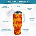thumbnail image 3 of Autumn Maple Leaves 40oz Stainless Steel Vacuum Insulated Tumbler With Lid And Straw Vintage Fall Tumbler With Handle Double Wall Vacuum Travel Coffee Mug Water Bottle For Women Men Kids Gif, 3 of 5