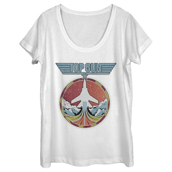Women's Top Gun Fighter Jet Liftoff  Scoop Neck