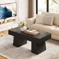 thumbnail image 3 of Tribesigns 47" Modern Coffee Table, Wood Rectangular Center Tables for Living Room, Black, 3 of 6