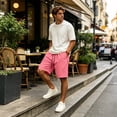 thumbnail image 4 of Resicozy Mens Athletic Shorts Quick Dry Elastic Waist Gym Workout Lightweight Stretch Shorts with Pockets Watermelon Red 2XL, 4 of 6