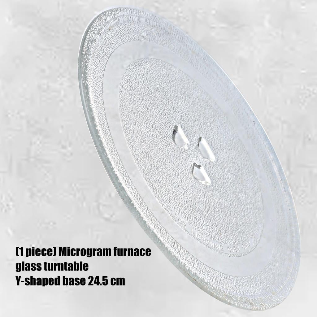 Microwave Glass Turntable 24.5cm Y-Base Heatproof Rotating Plate Dishwasher Safe Replacement