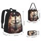 thumbnail image 2 of Easygdp Flower Cat Couple Mochila para Niños y Niñas con Set de Caja de Almuerzo y Estuche para Lápices 3 en 1, Mochila Escolar Estampada para Adolescentes, 2 of 7