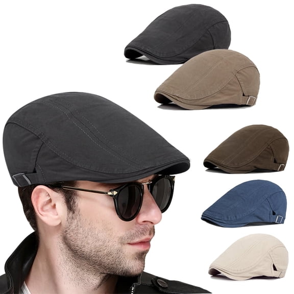 Newsboy Hats for Men Flat Cap Cotton Adjustable Breathable Irish Cabbie Ivy Driving Hunting Hat