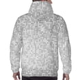 thumbnail image 7 of Uemuo Silver Mosaic Pattern Men's Hoodie - Casual Pullover Hoodie with Kangaroo Pocket, Stylish Hooded Sweatshirt for Everyday Wear-Large, 7 of 7