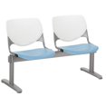 thumbnail image 5 of KFI Studios KOOL 2 Seat Reception Bench, White Back, Sky Blue Seat, 5 of 5