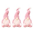 thumbnail image 1 of (Paquete 3) 3 piezas Día San Valentín Hombre del Muñeca sin rostro con barba blanca navideña Gorro punto Hombre del Adorno muñeca sentada (Rosa) Disparidad peso entre 250-290 g, 1 of 8