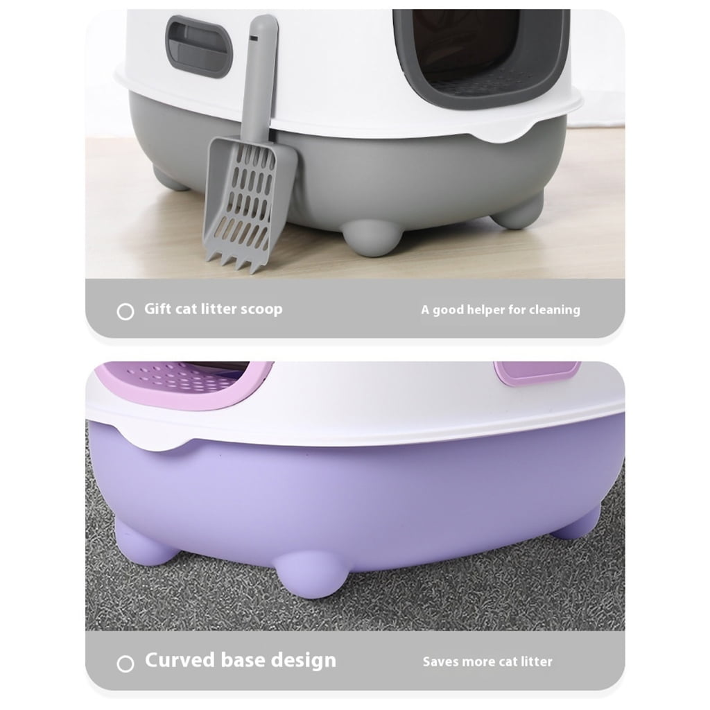 Cat Litter Box High Side Height Smooth Surfaces Detachable Pans Safe and Hard High Edges Spatter-proof