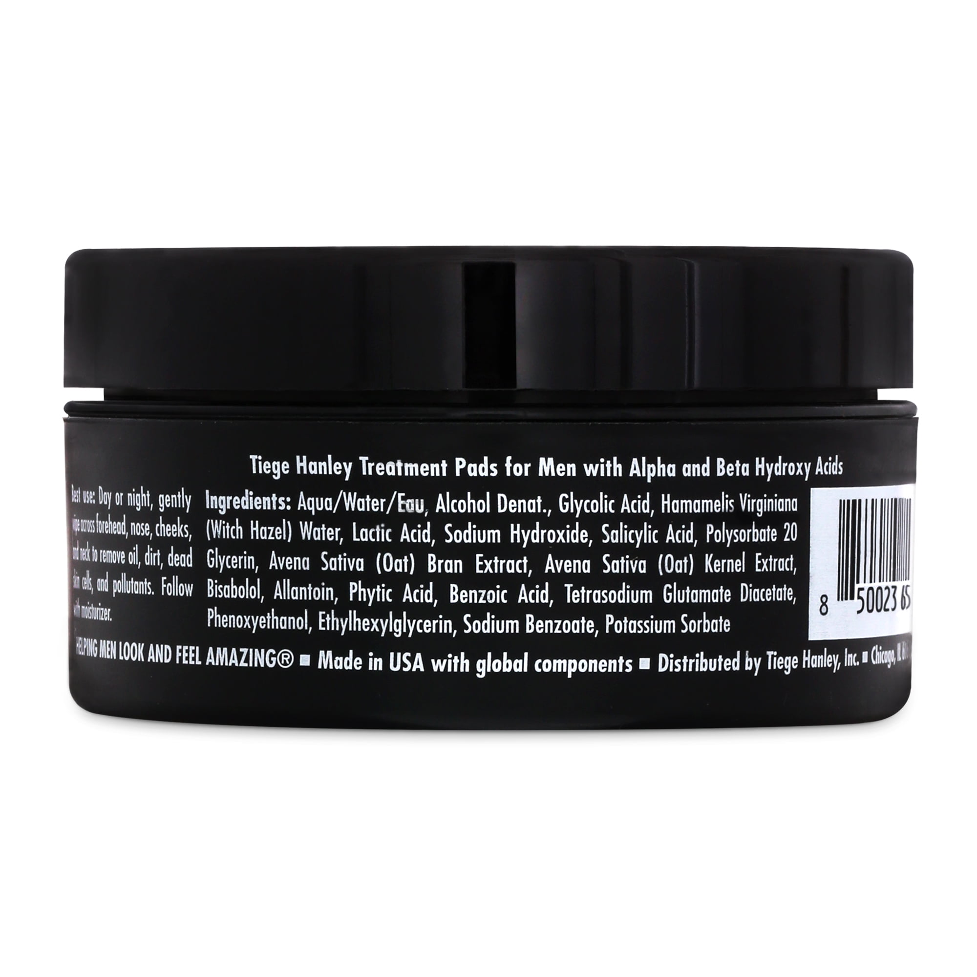 Tiege Hanley Glycolic Acid Pads for Men, 2-Pack - Exfoliating Face Cleansing Pads for Forehead, Nose & Cheeks - Men's Daily Skin Care Facial Wipes for Moisturized & Refreshed-Looking Skin
