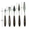 thumbnail image 4 of ToolTreaux Steel and Polished Wood Assorted Soft Medium Sculpting Painting Spatula Tools Set, 5pc, 4 of 11
