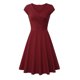 thumbnail image 2 of Puntoco Vestido De Manga Corta Con Cuello En V, Vestido Suelto De Verano De Color Sólido De Manga Corta Con Cuello En V Rojo L, 2 of 3
