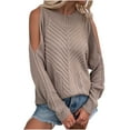 thumbnail image 2 of Babysbule Plus Size Womens Sweaters Women Fashion Solid Color Casual Crew Neck Long Sleeve Loose T-Shirt Blouse Tops Sweater Women's Fashion, 2 of 5