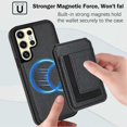 thumbnail image 4 of For Samsung Galaxy S24 Ultra Magnetic Case TPU + PU Leather Phone Back Cover with Detachable Card Holder, 4 of 4