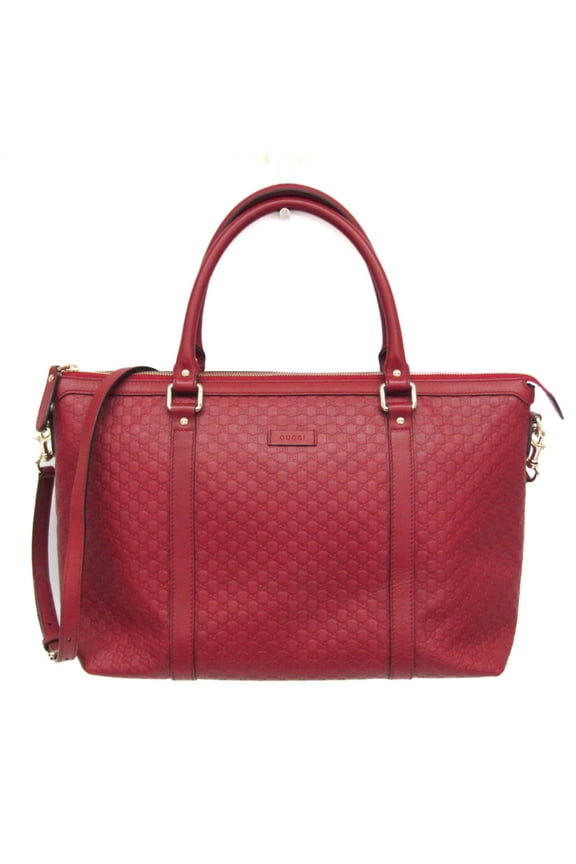 Pre-Owned Gucci MicroGuccissima 449655 Women's Leather Handbag,Shoulder Bag Red Color