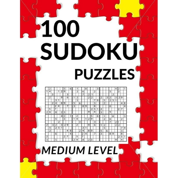100 sudoku puzzles medium level puzzle book for adults size 8 5 8243 x 11 8243 for brain health and training paperback large print walmart com