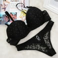 thumbnail image 2 of JEFFENLY Womens Sexy Lace Bra Set Push Up Embroidered Lace Bra and Panty Set, 2 of 3