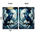 thumbnail image 3 of Plastic Clipboard Acrylic Hanging Clip Board with Gold Low Profile Office School Supplies 12.5x9 Crow on Branch with Moon, 3 of 9