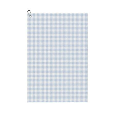 Logiee Blue Checkboard Print Golf Towels,16" x 24" Portable Golf Towel for Golf Bag with Carabiner Clip to Quickly Remove Sand,Mud and Sweat