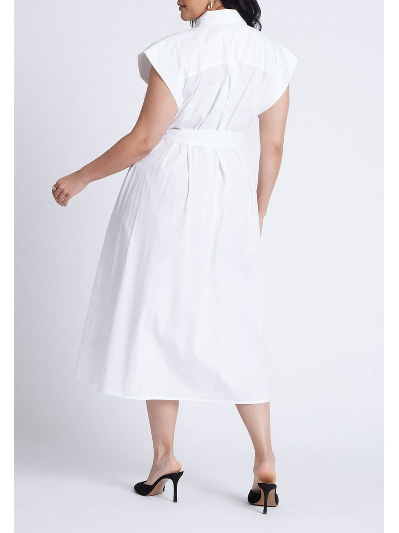 plus size white embroidered dress Plus Size Long Chiffon V Neck Dress With Floral Applique Embroidery