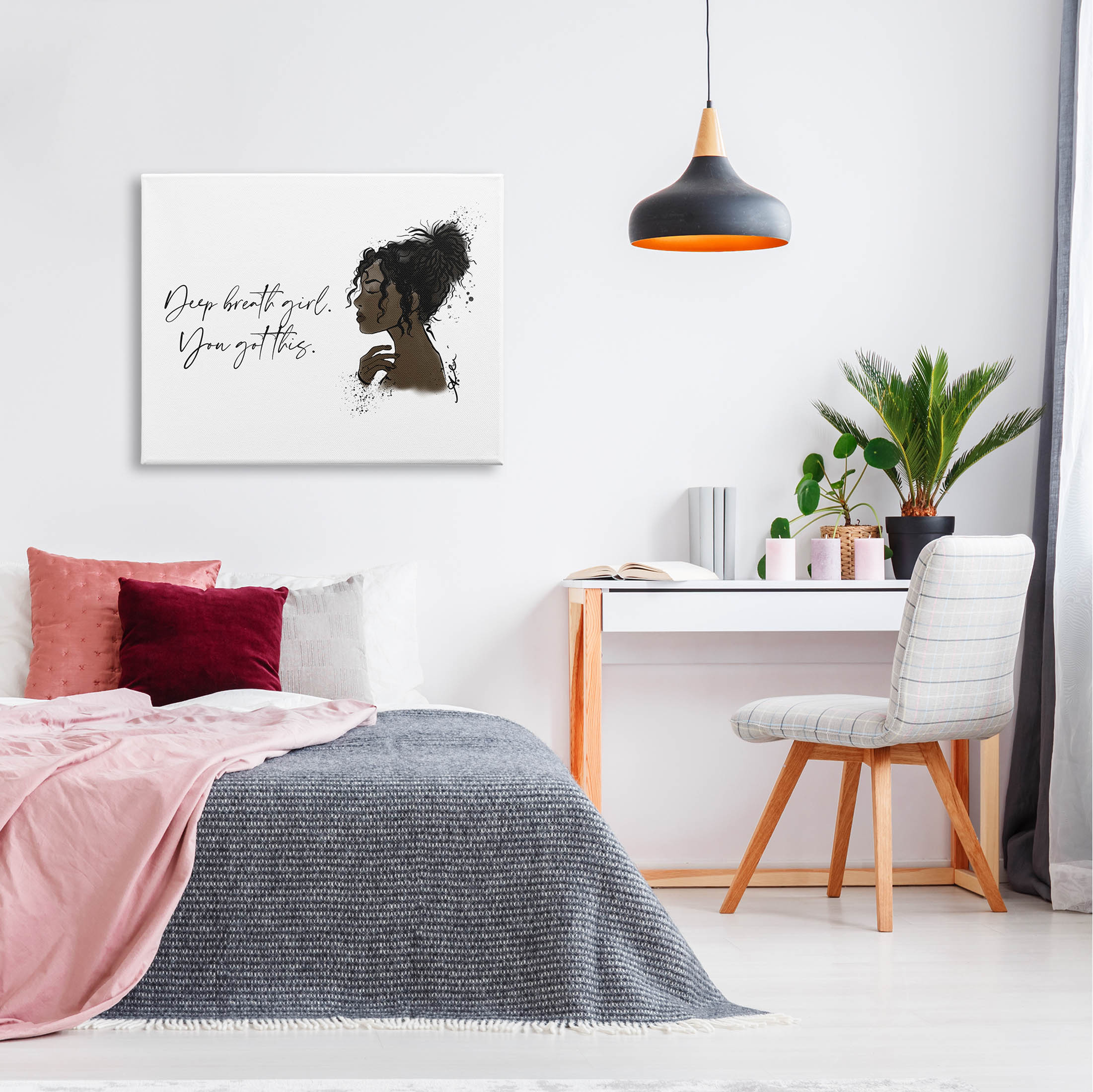 Stupell Industries You Got This Girl Portrait Graphic Art Gallery Wrapped Canvas Print Wall Art, Design by Alison Petrie