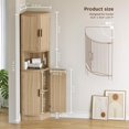 thumbnail image 3 of Vabches Fluted 68" Tall Corner Cabinet with 4 Barn Doors, Corner Hutch Cupboard Pantry Cabinets with Magnetic Door for Bathroom,Living Room,Kitchen, 3 of 9