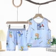 thumbnail image 2 of TOWED22 Toddler Baby Boy Summer Clothes Short Sleeve Truck T-Shirt Stretch Shorts Casual Set Light Blue,7-8 Y, 2 of 4