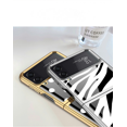 thumbnail image 2 of Rush For Samsung Z Flip 4 Case Ultra-Thin Tempered Glass Phone Case Protective Cover Fashion Electroplated PC Back Cover S609, 2 of 5