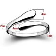 thumbnail image 3 of Bague Ajustable Simple pour Femmes en Argent Sterling, 3 of 5