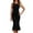 Black, variant on VUPSGEZ Women Elegant Midi Bodycon Dress Sleeveless Backless Ruffle Hem Mermaid Formal Cocktail Wedding Guest Dresses Mini Dresses (Army Green,L)
