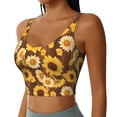 thumbnail image 2 of Balery Vintage Wood Grain Sunflower A Pattern Racerback Sports Bras for Women - Padded Seamless High Impact Support for Yoga Gym Workout Fitness-Large, 2 of 8