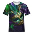 thumbnail image 3 of Kayannuo Blouses for Women Clearance Tee Shirts for Women Valentine's Day Mardi Gras Women's Casual Short Sleeved Print Round Neck Top T-shirt, 3 of 4