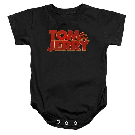 Tom And Jerry Movie Movie Logo Unisex Infant Snap Suit for Baby (12 Months) Black